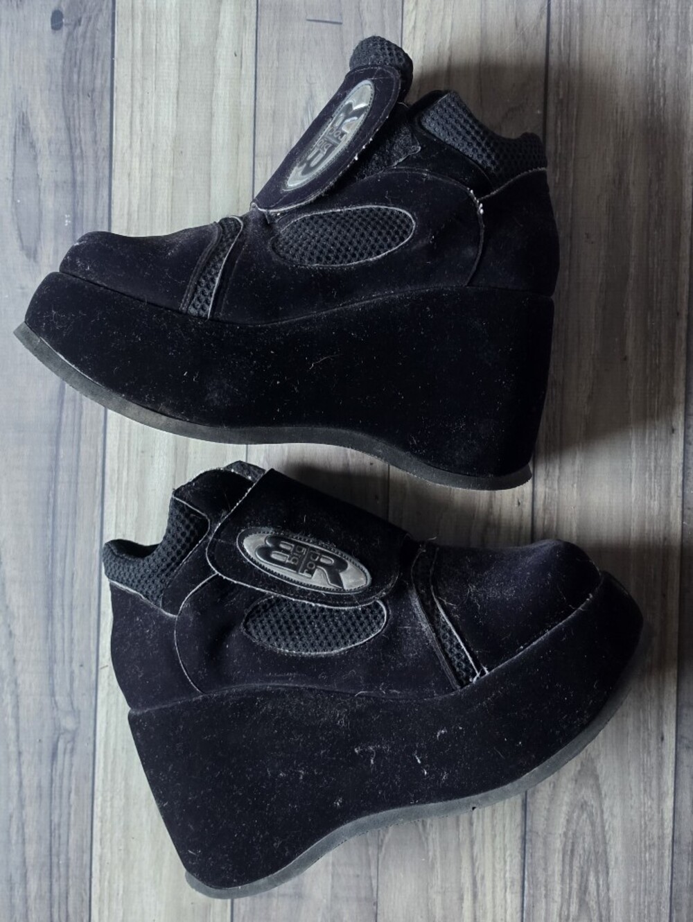 Women's Black Platforms - Suede Casual Shoes
